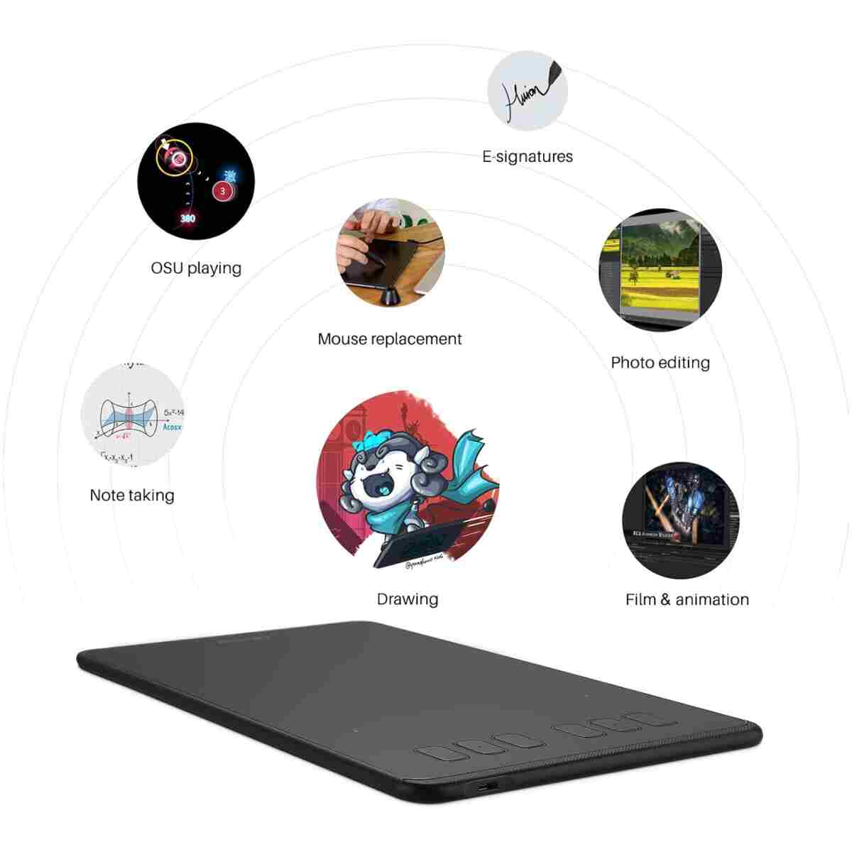 HUION Inspiroy H640P Drawing Tablet, 6x4 inch Digital Art with Battery-Free Stylus, 8192 Pen Pressure, 6 Hot Keys, Graphics Tablet for Drawing, Writing, Design, Teaching, Work...