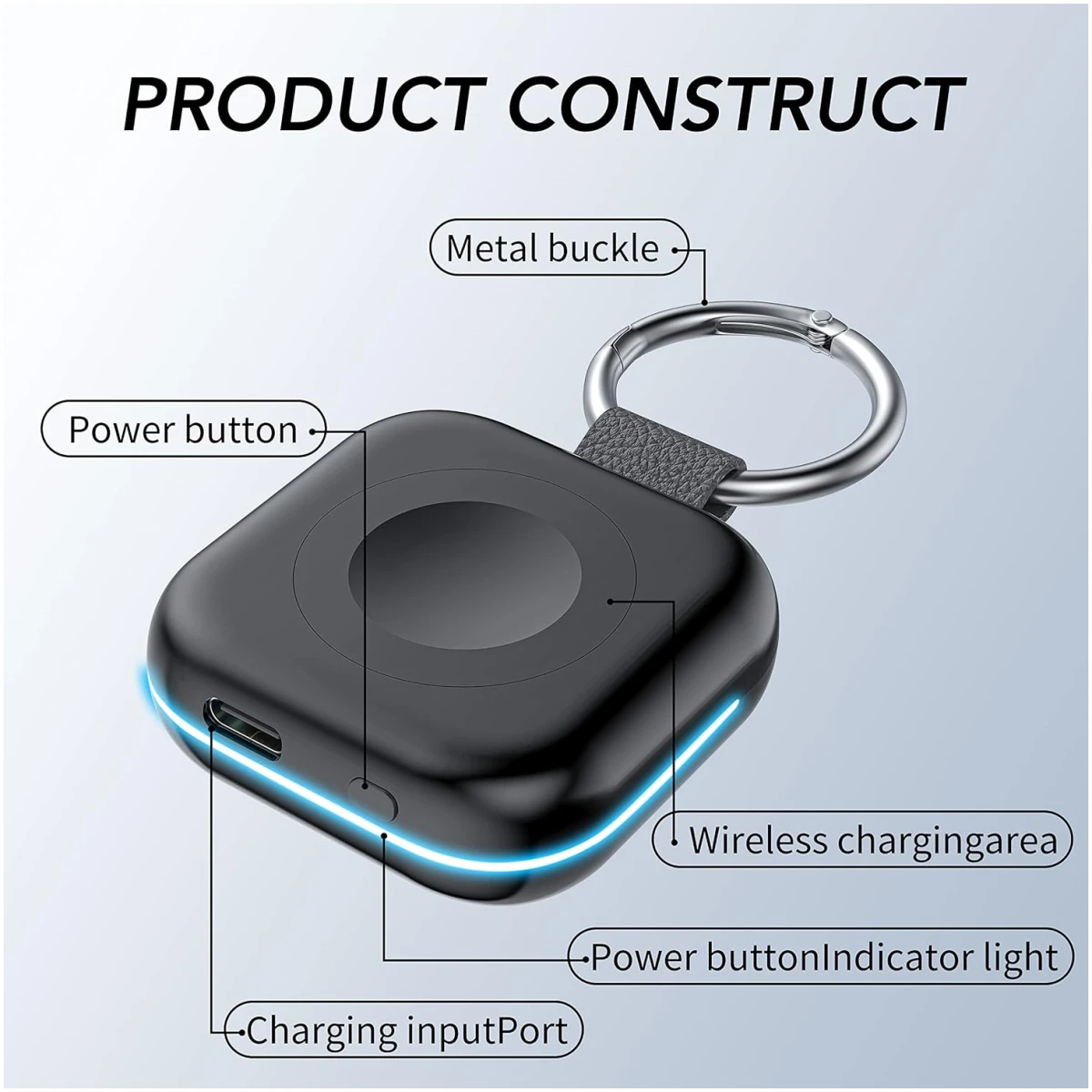 HUOTO Portable Charger for Apple Watch,Wireless Magnetic iWatch Charger 1200mAh Power Bank Travel Keychain Accessories Smart Chargers for Apple Watch Series...
