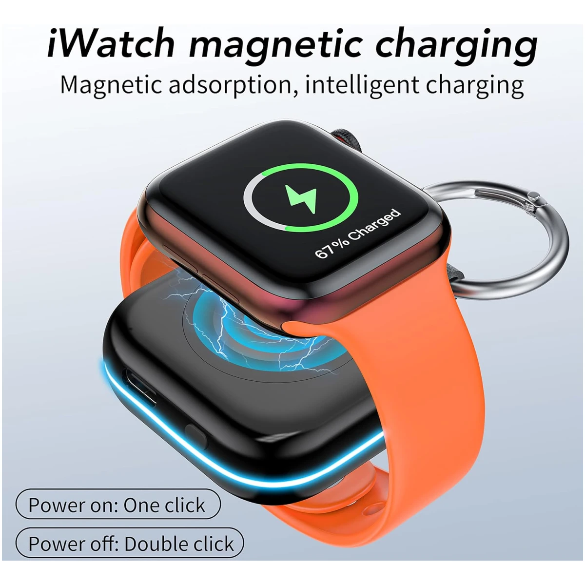 HUOTO Portable Charger for Apple Watch,Wireless Magnetic iWatch Charger 1200mAh Power Bank Travel Keychain Accessories Smart Chargers for Apple Watch Series...