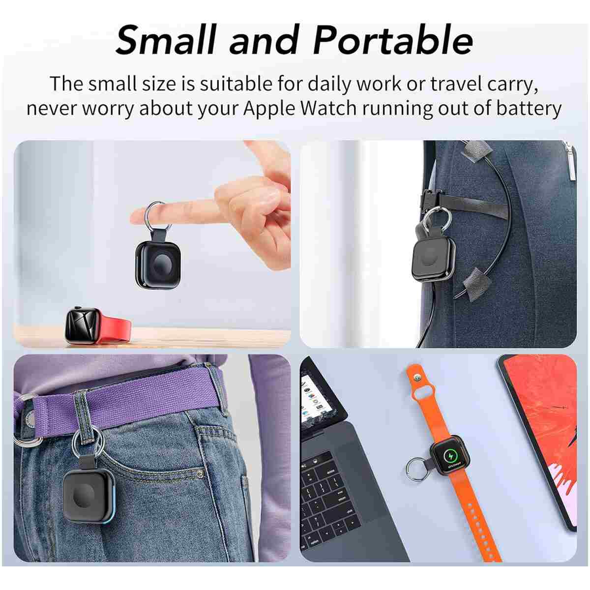 HUOTO Portable Charger for Apple Watch,Wireless Magnetic iWatch Charger 1200mAh Power Bank Travel Keychain Accessories Smart Chargers for Apple Watch Series...