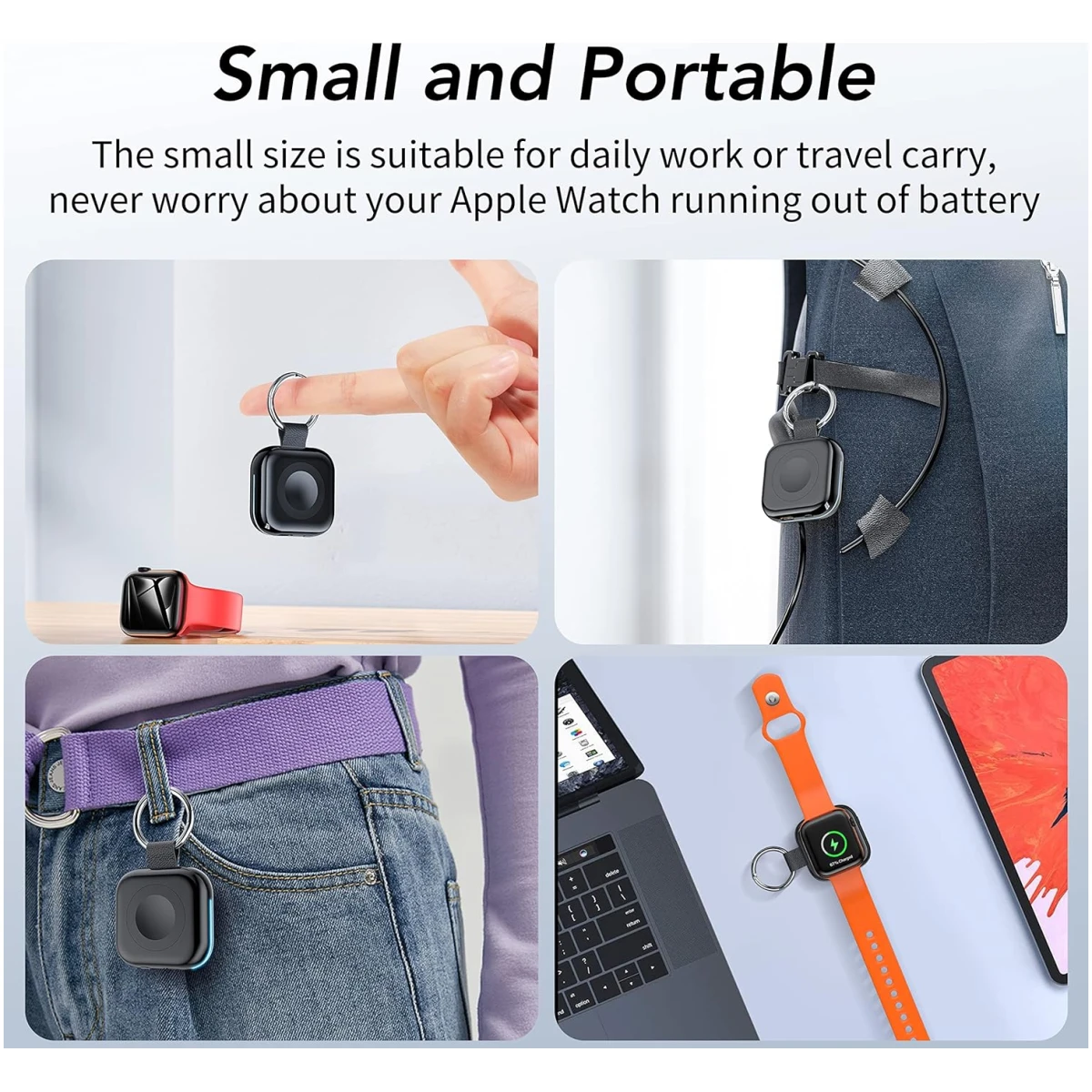 HUOTO Portable Charger for Apple Watch,Wireless Magnetic iWatch Charger 1200mAh Power Bank Travel Keychain Accessories Smart Chargers for Apple Watch Series...