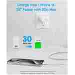 i Phone 16 15 Charger Fast Charging-20W USB C Power Brick with 6Ft Type-C to C Cable for IP 16/16 Pro/16 Plus/16 Pro Max/15/15 Pro/15 Plus/15 Pro Max, i Pad Pro/Air & More