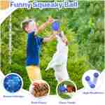 Indestructible Squeaky Dog Ball, Relieves Anxiety, Cleans Teeth, Interactive Chew Toy for Aggressive Chewers, Dog Toy for Large Breeds, Outdoor Waterproof