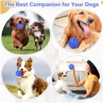 Indestructible Squeaky Dog Ball, Relieves Anxiety, Cleans Teeth, Interactive Chew Toy for Aggressive Chewers, Dog Toy for Large Breeds, Outdoor Waterproof