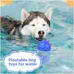 Indestructible Squeaky Dog Ball, Relieves Anxiety, Cleans Teeth, Interactive Chew Toy for Aggressive Chewers, Dog Toy for Large Breeds, Outdoor Waterproof