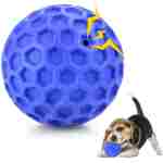 Indestructible Squeaky Dog Ball, Relieves Anxiety, Cleans Teeth, Interactive Chew Toy for Aggressive Chewers, Dog Toy for Large Breeds, Outdoor Waterproof