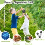 Indestructible Squeaky Dog Balls, Dog Toys for Aggressive Chewers Large Breed for Relieving Anxiety, Tough Dog Chew Toys Balls for Aggressive Chewers, Outdoor Squeaky Dog Toys...