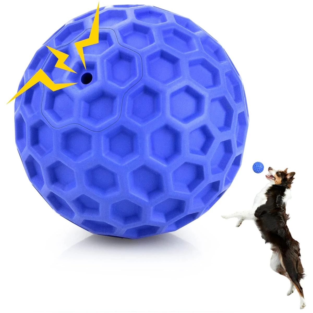 Indestructible Squeaky Dog Balls, Dog Toys for Aggressive Chewers Large Breed for Relieving Anxiety, Tough Dog Chew Toys Balls for Aggressive Chewers, Outdoor Squeaky Dog Toys...