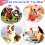 Indestructible Squeaky Dog Balls for Aggressive Chewers, Interactive Dog Toys for Aggressive Chewers for Relieving Anxiety, Dog Chew Toy Balls for Small Medium Large Dogs,...