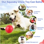 Indestructible Squeaky Dog Balls for Aggressive Chewers, Interactive Dog Toys for Aggressive Chewers for Relieving Anxiety, Dog Chew Toy Balls for Small Medium Large Dogs,...