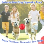 Indestructible Squeaky Dog Balls for Aggressive Chewers, Interactive Dog Toys for Aggressive Chewers for Relieving Anxiety, Dog Chew Toy Balls for Small Medium Large Dogs,...