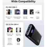 INIU Portable Charger, 22.5W 20000mAh USB C in & Out Power Bank Fast Charging, PD 3.0+QC 4.0 LED Display Phone Battery Pack Compatible with iPhone 16 15 14 13 Pro Samsung S23...