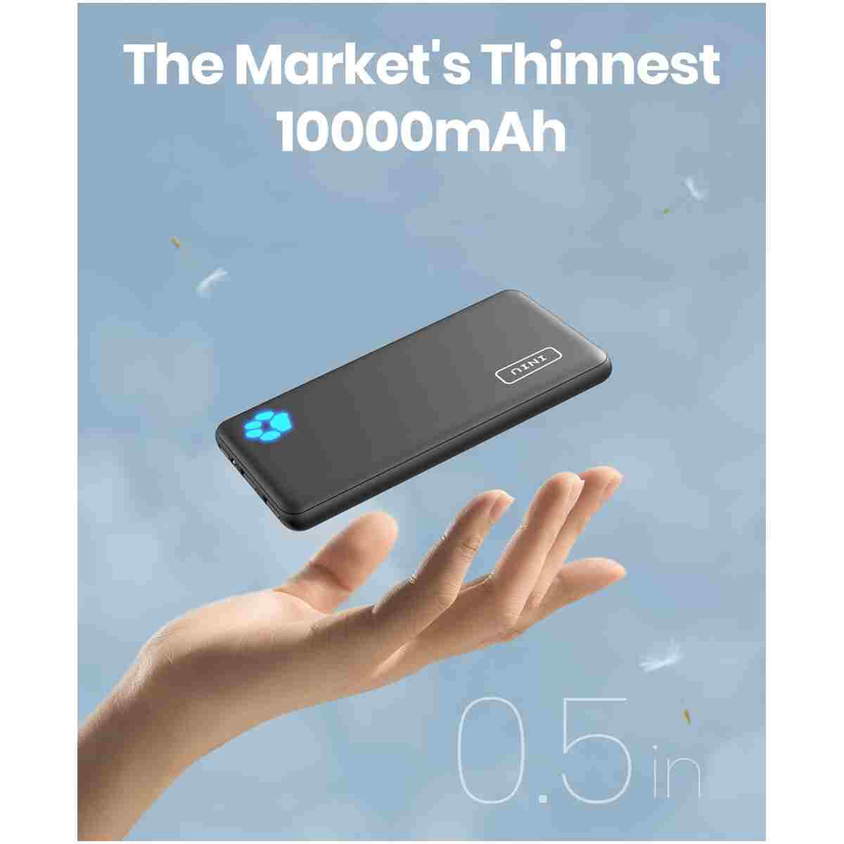INIU Portable Charger, Slimmest 10000mAh 5V/3A Power Bank, USB C in&out High-Speed Charging Battery Pack, External Phone Powerbank Compatible with iPhone 16 15 14 13 12 Samsung...