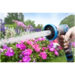 INNAV8 Garden Hose Nozzle Sprayer Heavy Duty - Features 10 Spray Patterns, THUMB CONTROL On Off Valve for Easy Water Control - HIGH Pressure Nozzle for Hose Outdoor