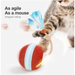 Interactive Cat Toys for Indoor Cats,The 3rd Generation Agile Moving Cat Ball with Elastic Mesh Tail,Automatic Kitten Toys for Bored Indoor Adult Cats,Motion Activated