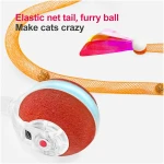 Interactive Cat Toys for Indoor Cats,The 3rd Generation Agile Moving Cat Ball with Elastic Mesh Tail,Automatic Kitten Toys for Bored Indoor Adult Cats,Motion Activated
