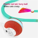 Interactive Cat Toys for Indoor Cats,The 3rd Generation Agile Moving Cat Ball with Elastic Mesh Tail,Automatic Kitten Toys for Bored Indoor Adult Cats,Motion Activated