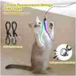 Interactive Cat Toys - Retractable Wand Toy and Feather Toys Refills for Indoor Cats to Chase and Exercise