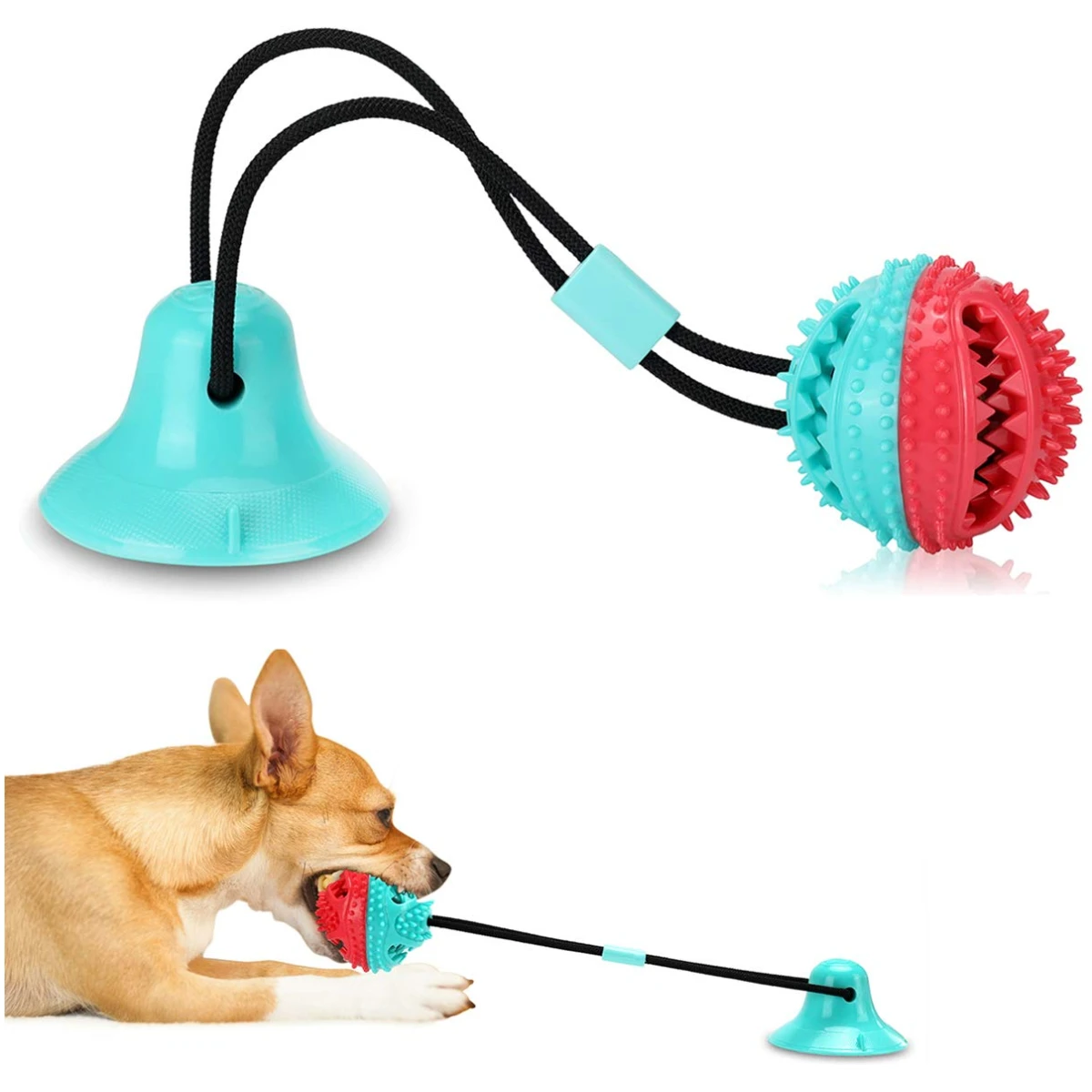 Interactive Dog Toys Tug of War, Mentally Stimulating Toys for Dogs, Puppy Teething Toys for Boredom to Keep Them Busy, Dog Puzzle Treat Food Dispensing Ball Toy for Small...