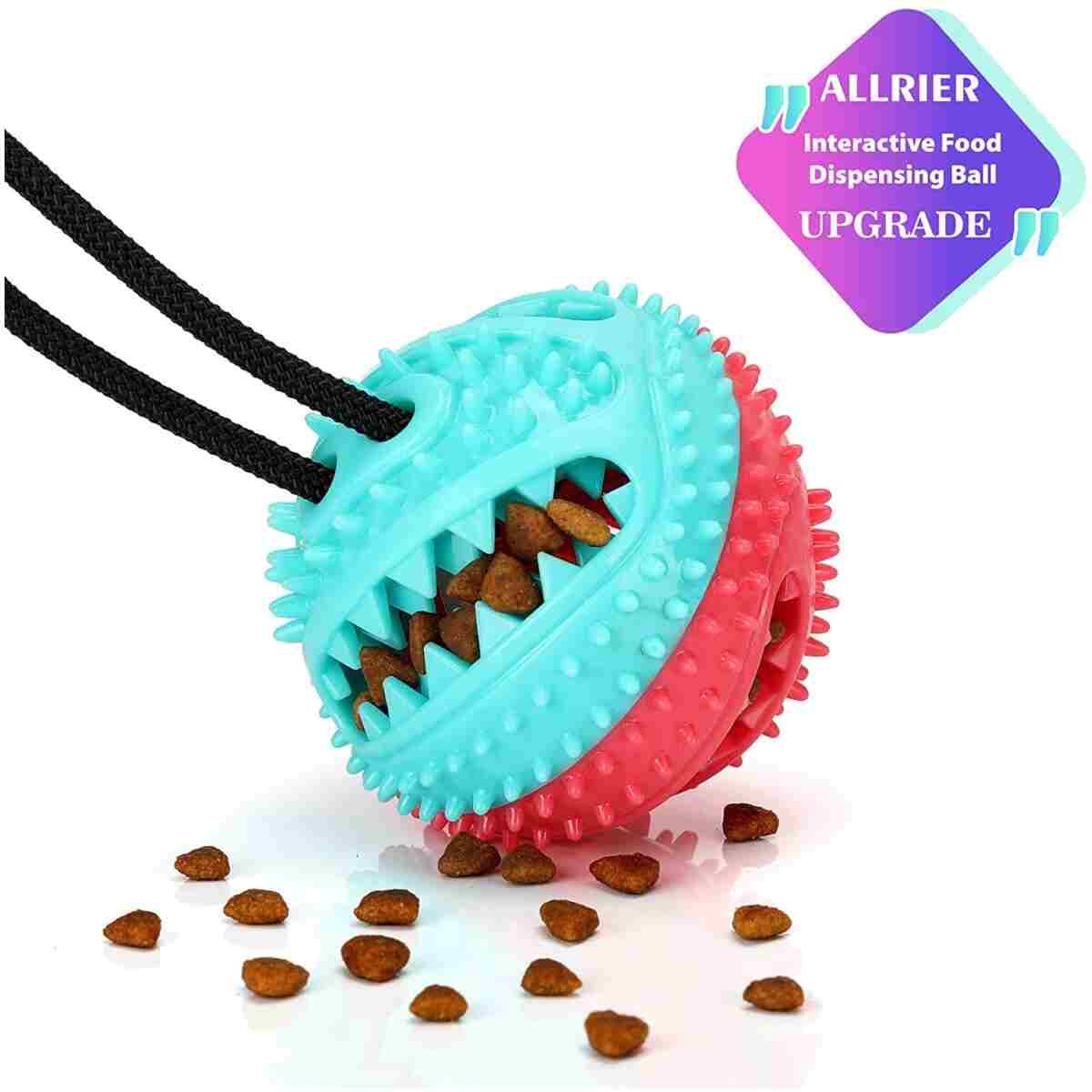 Interactive Dog Toys Tug of War, Mentally Stimulating Toys for Dogs, Puppy Teething Toys for Boredom to Keep Them Busy, Dog Puzzle Treat Food Dispensing Ball Toy for Small...