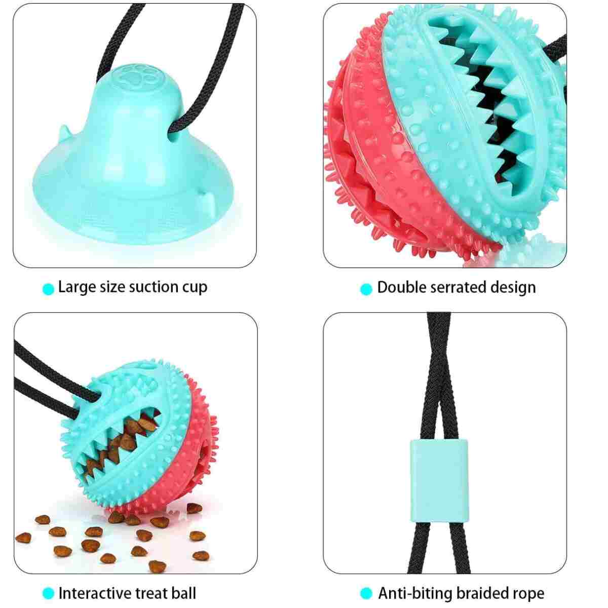 Interactive Dog Toys Tug of War, Mentally Stimulating Toys for Dogs, Puppy Teething Toys for Boredom to Keep Them Busy, Dog Puzzle Treat Food Dispensing Ball Toy for Small...