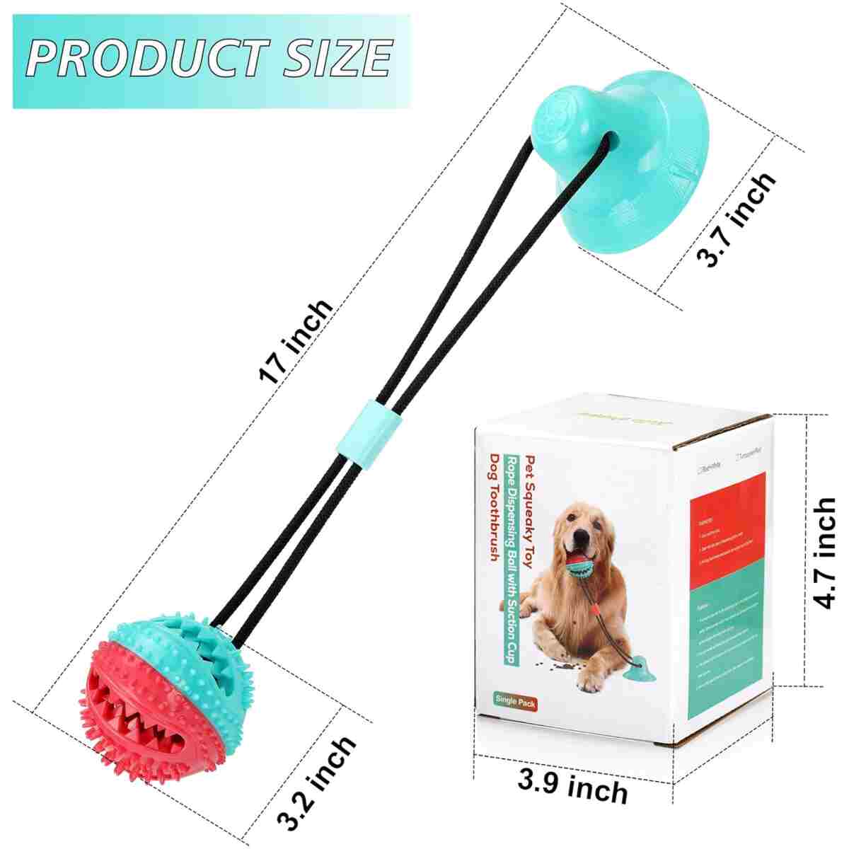 Interactive Dog Toys Tug of War, Mentally Stimulating Toys for Dogs, Puppy Teething Toys for Boredom to Keep Them Busy, Dog Puzzle Treat Food Dispensing Ball Toy for Small...