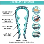 Jar Opener for Weak Hands, Seniors with Arthritis, 5 in 1 Multi Function Bottle Opener Lid Opener For Arthritic Hands with Non Slip Rubber Jar opener Gripper Pad