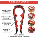 Jar Opener for Weak Hands, Seniors with Arthritis, 5 in 1 Multi Function Bottle Opener Lid Opener For Arthritic Hands with Non Slip Rubber Jar opener Gripper Pad