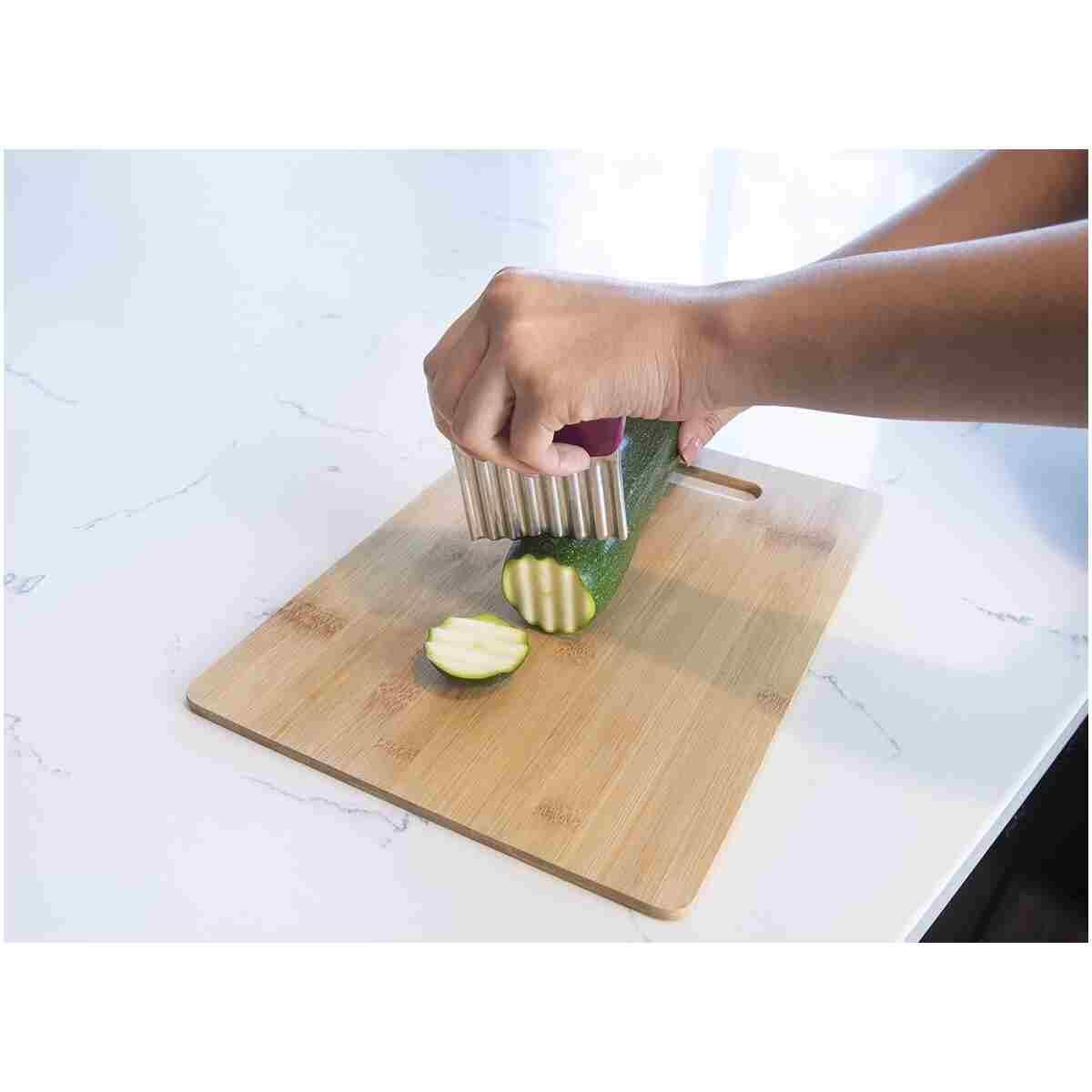 Joie Crinkle Cutter Knife, Wavy Slicer for Potatoes, Vegetables and Fruits, Great for Kids First Cutting Tool, Fun Kitchen Gadget, Stainless Steel, BPA-Free, Colors May Vary