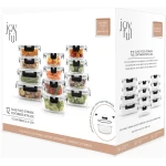 JoyJolt JoyFul 24pc(12 Airtight, Freezer Safe Food Storage Containers and 12 Lids), Pantry Kitchen Storage Containers, Glass Meal Prep Container for Lunch, Glass Storage...