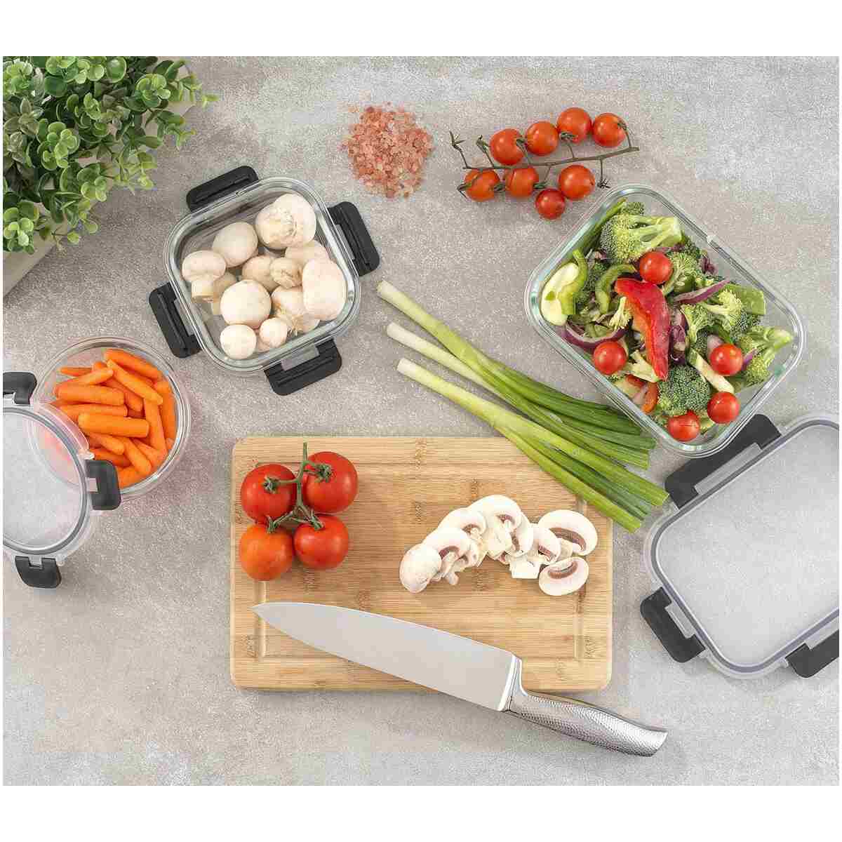 JoyJolt JoyFul 24pc(12 Airtight, Freezer Safe Food Storage Containers and 12 Lids), Pantry Kitchen Storage Containers, Glass Meal Prep Container for Lunch, Glass Storage...