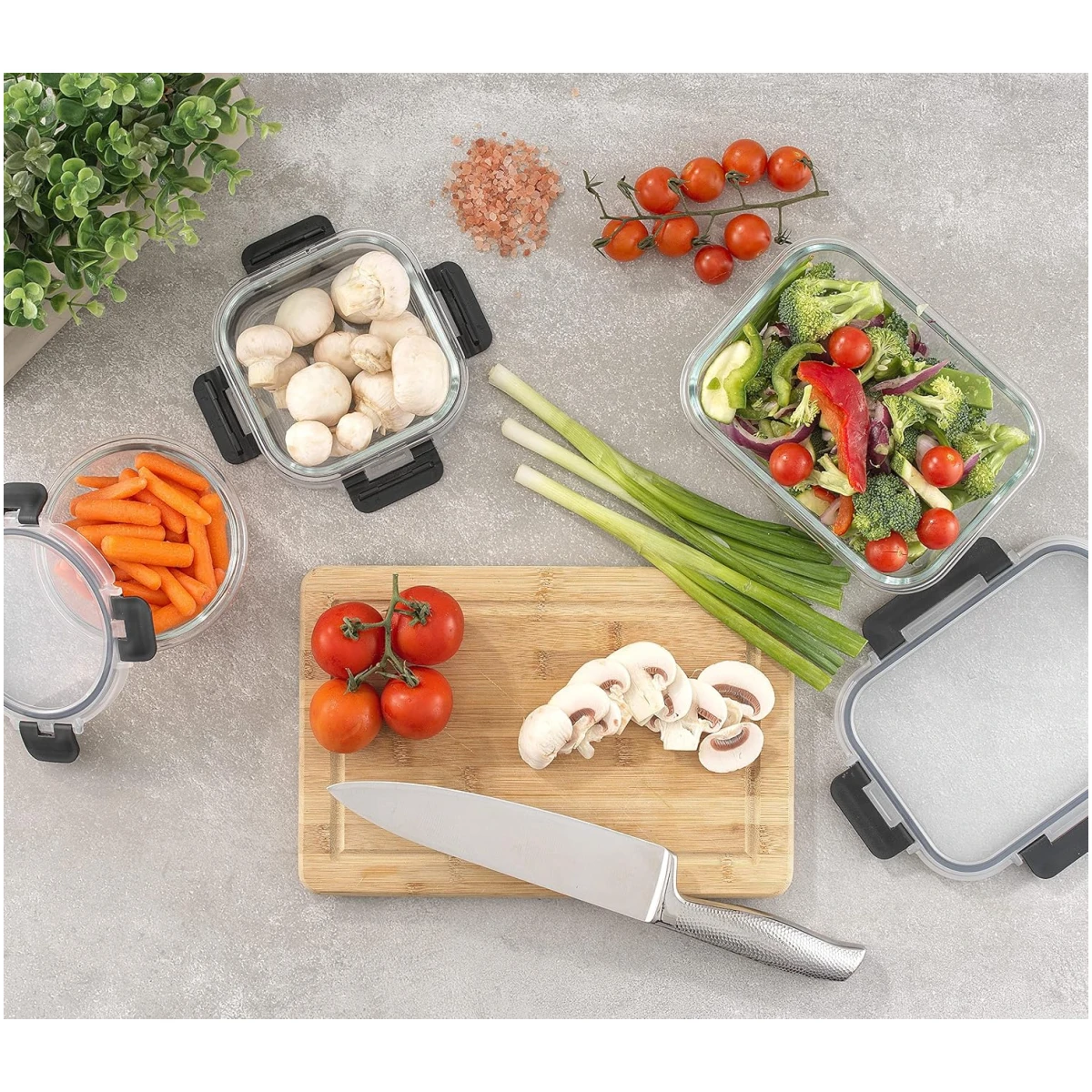 JoyJolt JoyFul 24pc(12 Airtight, Freezer Safe Food Storage Containers and 12 Lids), Pantry Kitchen Storage Containers, Glass Meal Prep Container for Lunch, Glass Storage...