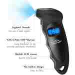 JUSTTOP Digital Tire Pressure Gauge, 150PSI 4 Setting for Cars, Trucks and Bicycles, Backlit LCD and Anti-Skid Grip for Easy and Accurate Reading(Black)