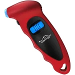 JUSTTOP Digital Tire Pressure Gauge, 150PSI 4 Setting for Cars, Trucks and Bicycles, Backlit LCD and Anti-Skid Grip for Easy and Accurate Reading(Black)