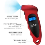 JUSTTOP Digital Tire Pressure Gauge, 150PSI 4 Setting for Cars, Trucks and Bicycles, Backlit LCD and Anti-Skid Grip for Easy and Accurate Reading(Black)