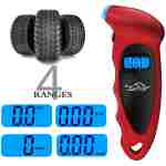 JUSTTOP Digital Tire Pressure Gauge, 150PSI 4 Setting for Cars, Trucks and Bicycles, Backlit LCD and Anti-Skid Grip for Easy and Accurate Reading(Black)
