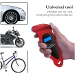JUSTTOP Digital Tire Pressure Gauge, 150PSI 4 Setting for Cars, Trucks and Bicycles, Backlit LCD and Anti-Skid Grip for Easy and Accurate Reading(Black)
