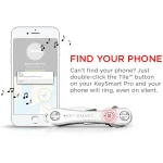 KeySmart Pro - Compact Smart Key Holder w LED Flashlight & Tile Bluetooth, EDC Key Organizer, Attach Car Key Fob, Other Mini Tools & Accessories (up to 10 Keys, White) -...
