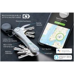 KeySmart Pro - Compact Smart Key Holder w LED Flashlight & Tile Bluetooth, EDC Key Organizer, Attach Car Key Fob, Other Mini Tools & Accessories (up to 10 Keys, White) -...