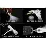 KeySmart Pro - Compact Smart Key Holder w LED Flashlight & Tile Bluetooth, EDC Key Organizer, Attach Car Key Fob, Other Mini Tools & Accessories (up to 10 Keys, White) -...