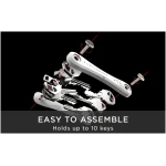 KeySmart Pro - Compact Smart Key Holder w LED Flashlight & Tile Bluetooth, EDC Key Organizer, Attach Car Key Fob, Other Mini Tools & Accessories (up to 10 Keys, White) -...