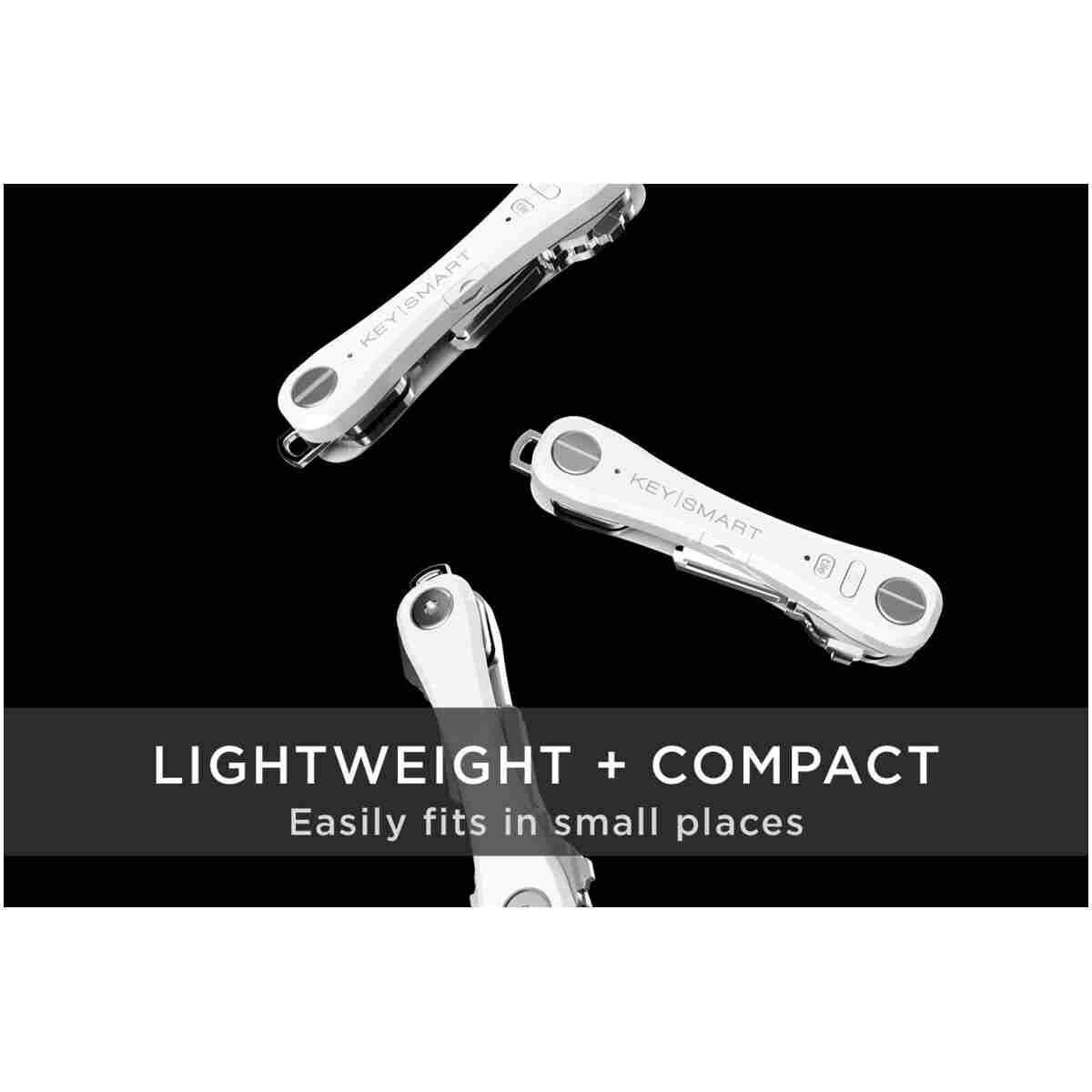 KeySmart Pro - Compact Smart Key Holder w LED Flashlight & Tile Bluetooth, EDC Key Organizer, Attach Car Key Fob, Other Mini Tools & Accessories (up to 10 Keys, White) -...