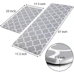 KMAT Kitchen Mat [2 PCS] Cushioned Anti-Fatigue Kitchen Rug, Waterproof Non-Slip Kitchen Mats and Rugs Heavy Duty PVC Ergonomic Comfort Foam Rug for Kitchen, Floor Home, Office,...