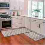 KMAT Kitchen Mat [2 PCS] Cushioned Anti-Fatigue Kitchen Rug, Waterproof Non-Slip Kitchen Mats and Rugs Heavy Duty PVC Ergonomic Comfort Foam Rug for Kitchen, Floor Home, Office,...
