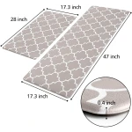 KMAT Kitchen Mat [2 PCS] Cushioned Anti-Fatigue Kitchen Rug, Waterproof Non-Slip Kitchen Mats and Rugs Heavy Duty PVC Ergonomic Comfort Foam Rug for Kitchen, Floor Home, Office,...