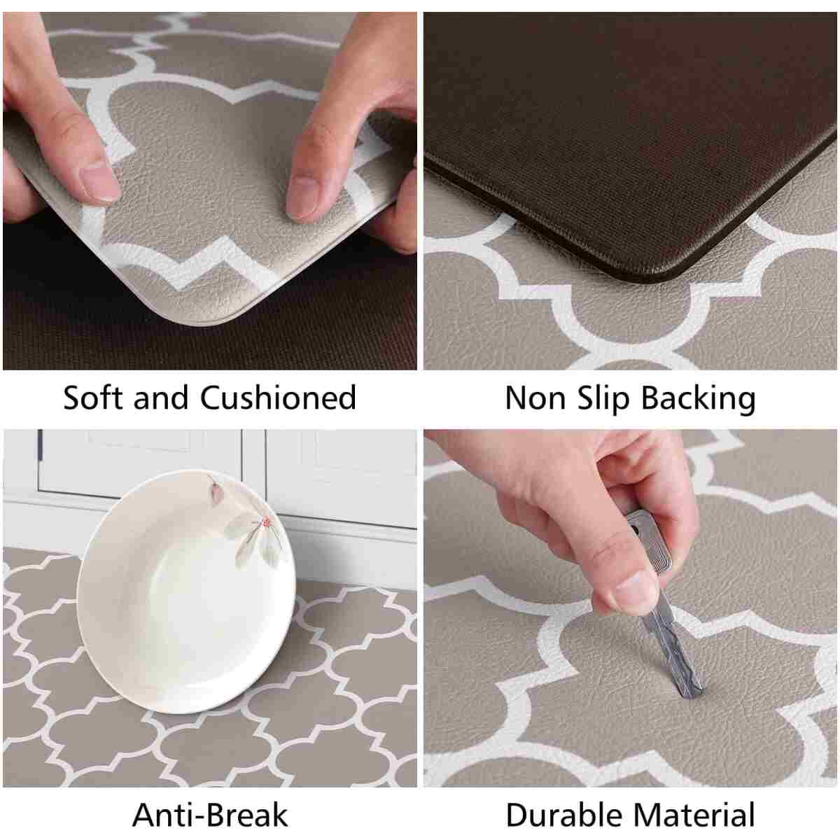 KMAT Kitchen Mat [2 PCS] Cushioned Anti-Fatigue Kitchen Rug, Waterproof Non-Slip Kitchen Mats and Rugs Heavy Duty PVC Ergonomic Comfort Foam Rug for Kitchen, Floor Home, Office,...