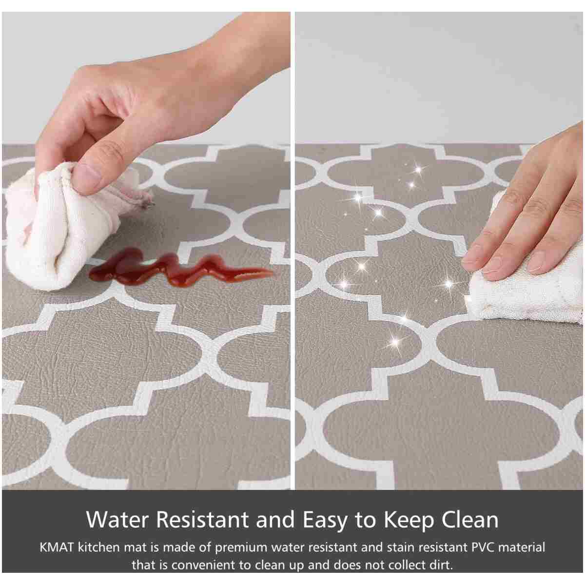 KMAT Kitchen Mat [2 PCS] Cushioned Anti-Fatigue Kitchen Rug, Waterproof Non-Slip Kitchen Mats and Rugs Heavy Duty PVC Ergonomic Comfort Foam Rug for Kitchen, Floor Home, Office,...
