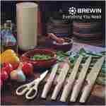 Knife Set, Brewin Kitchen Knife Set, Knives Set for Kitchen, Universal Knife Block, Utility Knife Block Set, Kitchen Essentials, New Home Essentials, Apartment Essentials,...