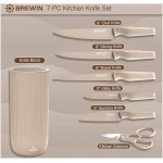 Knife Set, Brewin Kitchen Knife Set, Knives Set for Kitchen, Universal Knife Block, Utility Knife Block Set, Kitchen Essentials, New Home Essentials, Apartment Essentials,...