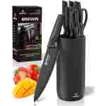 Knife Set, Brewin Kitchen Knife Set, Knives Set for Kitchen, Universal Knife Block, Utility Knife Block Set, Kitchen Essentials, New Home Essentials, Apartment Essentials,...